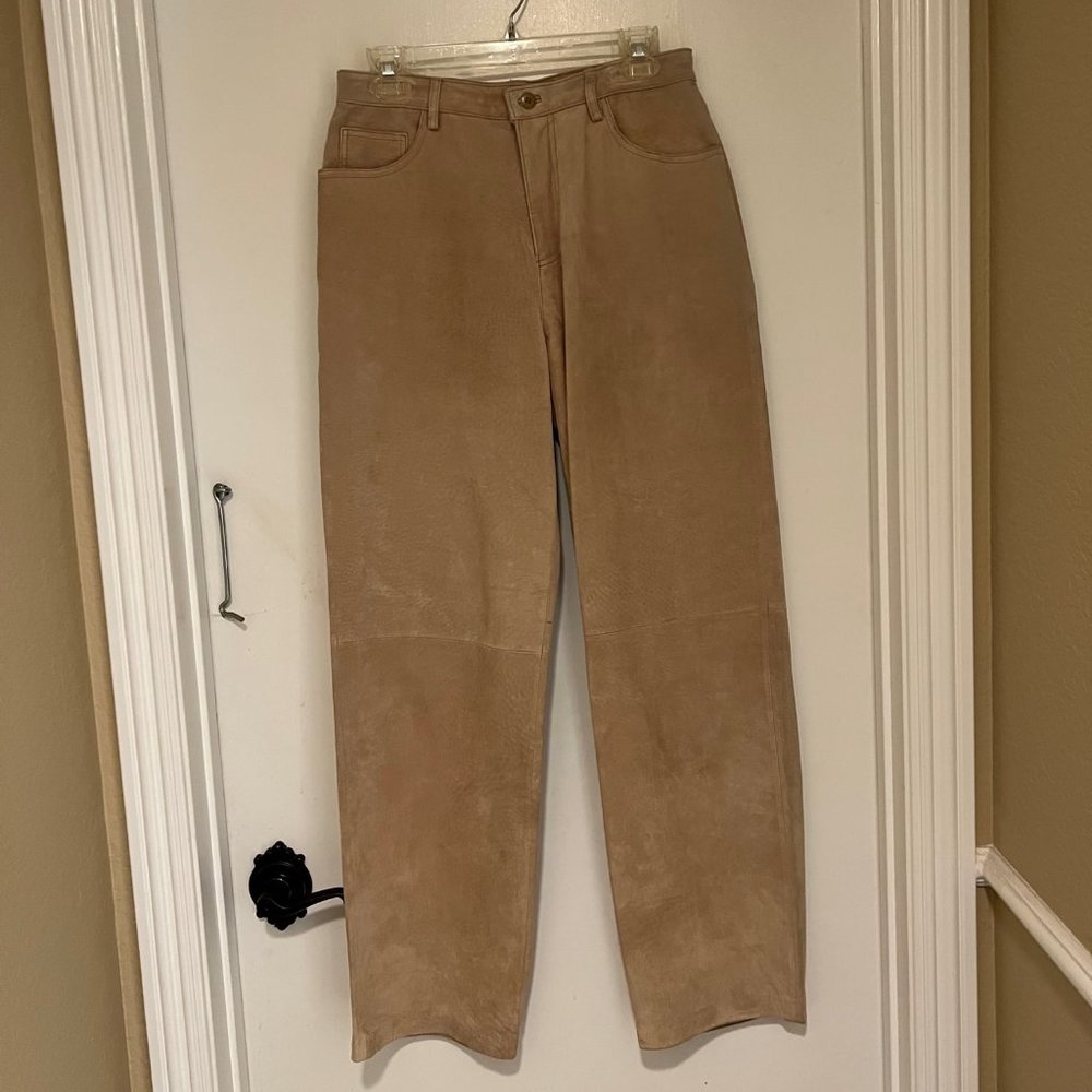 Tan Suede Leather Pants Size 10